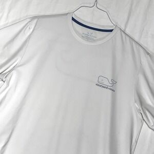 Vineyard Vines Performance Whale Logo White Short Sleeve T Shirt Mens Size L